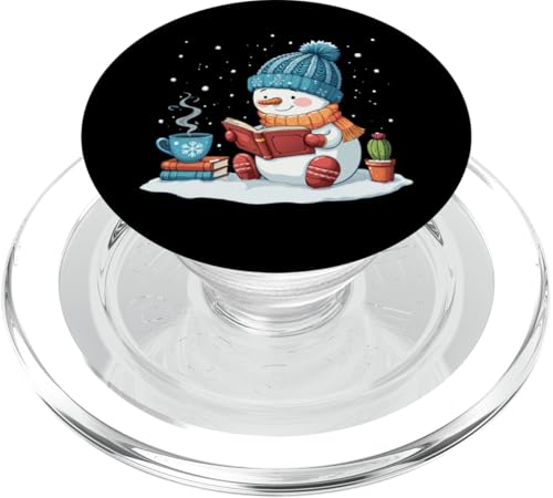 Niedlicher gemütlicher Schneemann Lesebuch Liebhaber Weihnachten Schneemann Frauen Mädchen PopSockets PopGrip für MagSafe von funny Winter Snowman Reading Book Xmas snowman tee