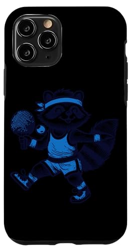 Hülle für iPhone 11 Pro Tischtennis Waschbär Sport Retro Lustiges von funny table tennis player outfit design