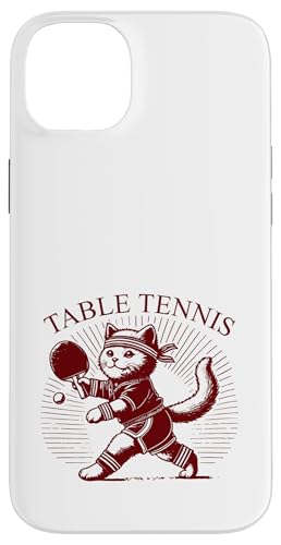 Hülle für iPhone 14 Plus Niedliche Katze Tischtennis Vintage Retro Table Tennis von funny table tennis player outfit design