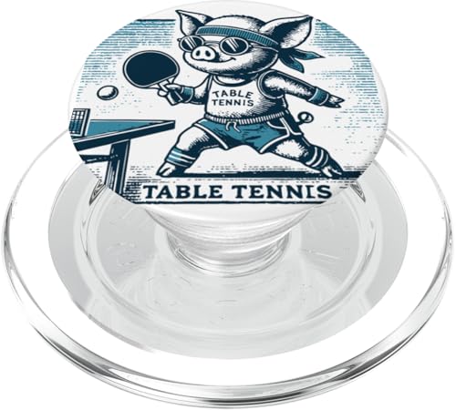 Lustiges Tischtennis Schweinchen Vintage Table Tennis PopSockets PopGrip für MagSafe von funny table tennis player outfit design