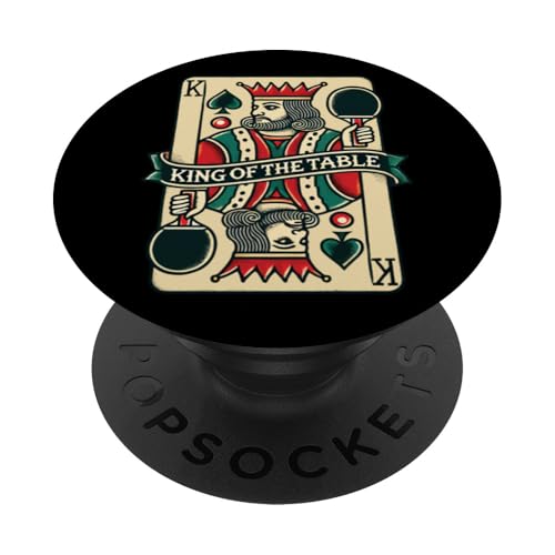 Retro Spielkarte Tischtennis King Of The Table PopSockets Klebender PopGrip von funny table tennis player outfit design