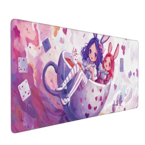 Cartoon Mädchen Mauspad XXL,Großes Mousepad 1400x600x3mm rutschfeste Schreibtischunterlage,Präzises und langlebiges Large Mouse pad,Improved Precision rutschfeste Gummibasis,für Mauspad Office k-810 von generic