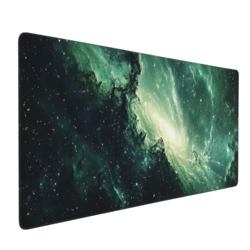 Grüner sternenklarer Himmel Mauspad, Large XXL Mouse Pad 800x400x3mm Tastatur Matte, Groß WassXerdicht Anti-Rutsch Mauspad, Erweiterter Schreibtisch Schutz Mauspad für Geschenk Weiblich Office k-763 von generic