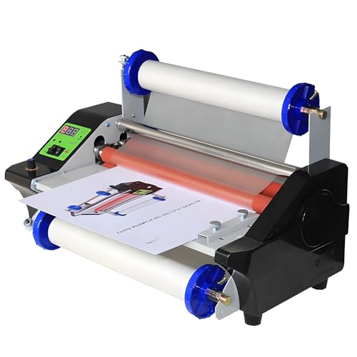 Heiß- und Kaltwalzen-Laminiermaschine, Thermo-Laminiermaschine mit digitaler Steuerung und Temperatureinstellung von 0–200 °C, Laminierbreite 0–35 cm, für den gewerblichen Einsatz im Schulbüro von generic