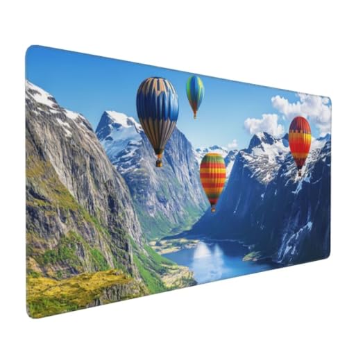 Heißluftballon Mauspad XXL, Großes Mousepad 800x300x3mm Rutschfeste Schreibtischunterlage, Präzises und langlebiges Large Mouse pad, Improved Precision Rutschfeste Gummibasis, für Mauspad Office k-202 von generic