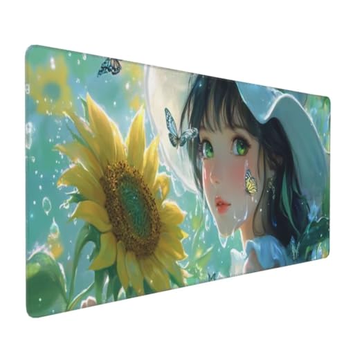 Japan Mädchen Mauspad XXL, Großes Mousepad 600x300x3mm rutschfeste Schreibtischunterlage, Präzises und langlebiges Large Mouse pad, Improved Precision rutschfeste Gummibasis, für Mauspad Office k-298 von generic