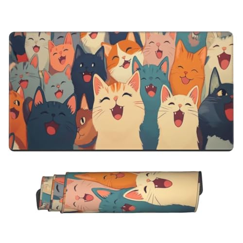 Katze Niedlich Gaming Mauspad XXL, Großes Mousepad 700x300x3mm rutschfeste Schreibtischunterlage, Präzises und langlebiges Large Mouse pad rutschfeste Gummibasis, für Gaming Mauspad Home Office H354 von generic