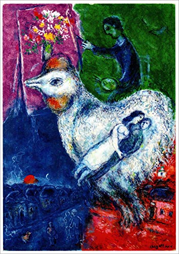 Kunstkarte Marc Chagall Großer weißer Hahn von generic