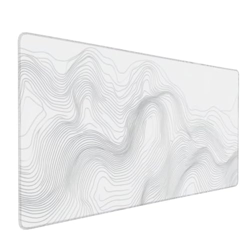 Linien Weiß Mauspad XXL, Großes Mousepad 600x300x3mm Rutschfeste Schreibtischunterlage, Präzises und langlebiges Large Mouse pad,Improved Precision Rutschfeste Gummibasis, für Mauspad Home Office k-34 von generic