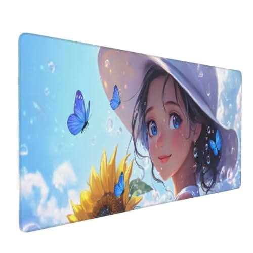 Niedlich Mädchen Mauspad XXL,Großes Mousepad 800x300x3mm rutschfeste Schreibtischunterlage,Präzises und langlebiges Large Mouse pad,Improved Precision rutschfeste Gummibasis,für Mauspad Office k-226 von generic