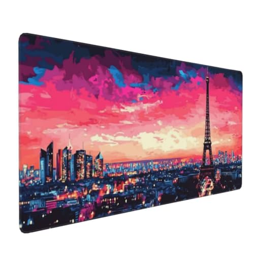 Paris Stadt Mauspad XXL,Großes Mousepad 800x300x3mm rutschfeste Schreibtischunterlage,Präzises und langlebiges Large Mouse pad,Improved Precision rutschfeste Gummibasis,für Mauspad Home Office k-364 von generic