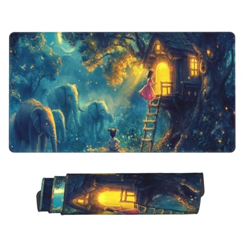 Wald Hütte Gaming Mauspad XXL, Großes Mousepad 700x300x3mm rutschfeste Schreibtischunterlage, Präzises und langlebiges Large Mouse pad rutschfeste Gummibasis, für Gaming Mauspad Home Office H294 von generic