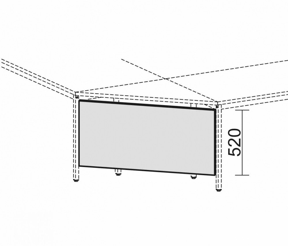 geramöbel Knieraumblende mit Montage-Set, für 90Grd Verkettungsplatten, Nussbaum TV-Wandhalterung von geramöbel