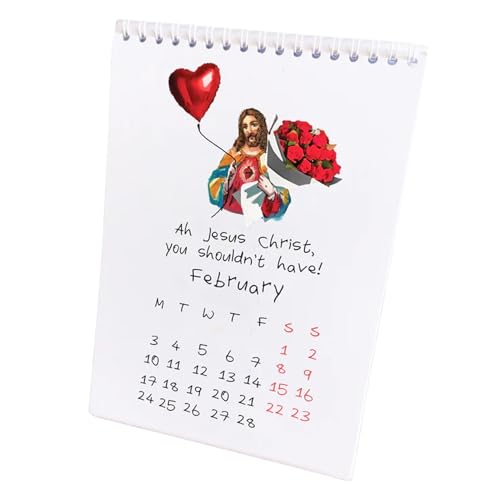 Jesus Christus Kalender 2025 | Tischkalender Aufstellbar | Spiralförmiger Monatsplaner für 2025 | Organisator für Januar bis Dezember 2025 von gifyym