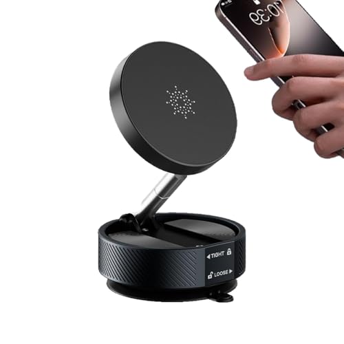 gifyym Vakuum magnetischer Telefonständer, Magnety -Telefon Mount,360 Grad Rotatable Windschutzscheiben -Smartphone -Ständer | Multifunktionales Saugnapfauto -Telefon -Halterung für Lange Roadtrips von gifyym