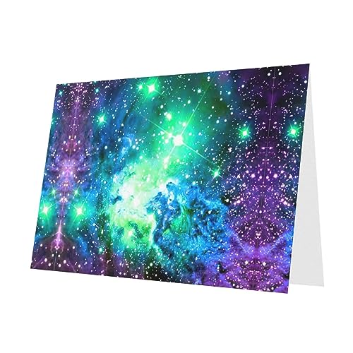 gikdlgog Grußkarten mit Galaxie-Druck, halbe gefaltet, 10,2 x 15,2 cm, für alle Anlässe, blanko, mit Umschlägen, Einladungen von gikdlgog