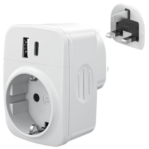 STAPERFO UK Adapter - Steckdosenadapter England, Adapter England Deutschland Stecker, Reiseadapter UK, Reisestecker England, Stromadapter für Irland Großbritannien, Typ G Adapter Steckdose 001 von gonew21