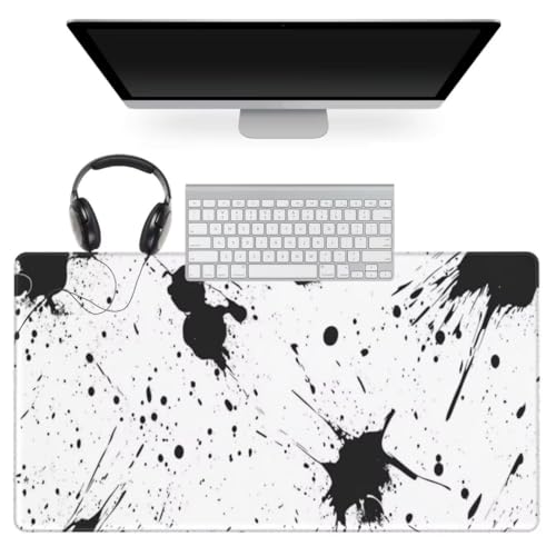 Schwarz Mauspad 1200 x 600mm,Mousepad XXL Schreibtischunterlage Weiß Mouse Pad,Wasserdicht und Rutschfest Gaming Mauspad,Verbessert Präzision und Geschwindigkeit,Mauspads für Pc Gaming Zubehör qw962 von gonuoenq