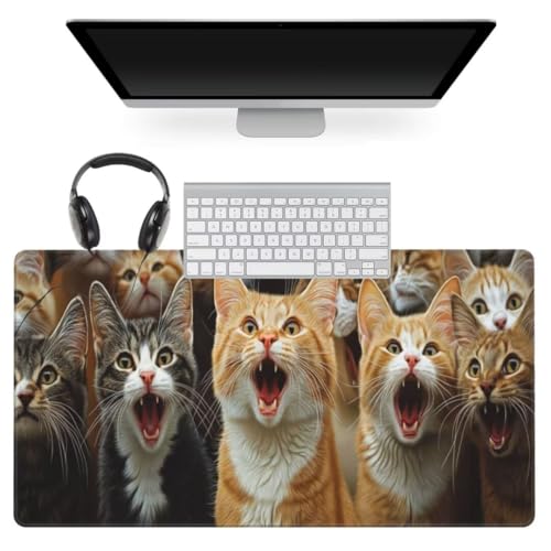 Süß Mauspad 1600 x 800mm, Mousepad XXL Schreibtischunterlage Katze Mouse Pad, Wasserdicht und Rutschfest Gaming Mauspad, Verbessert Präzision und Geschwindigkeit, Mauspads für Pc Gaming Zubehör qw776 von gonuoenq