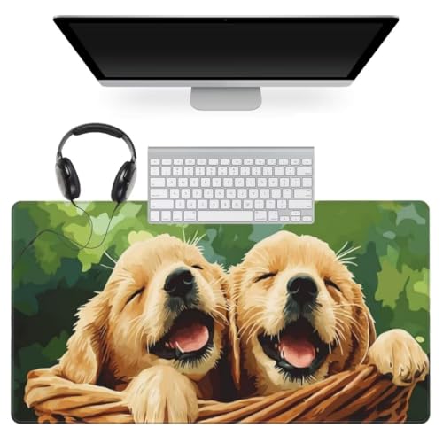 Süß Mauspad 900 x 400mm, Mousepad XXL Schreibtischunterlage Hund Mouse Pad, Wasserdicht und Rutschfest Gaming Mauspad, Verbessert Präzision und Geschwindigkeit, Mauspads für Pc Gaming Zubehör qw824 von gonuoenq