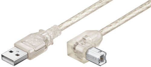 10er Set Wentronic USB Kabel (A-Stecker auf B-Winkelstecker) transparent 0,5m von goobay