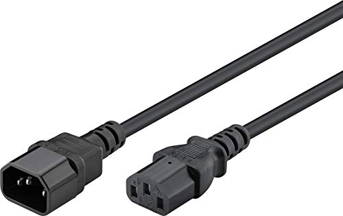 Goobay 39202 Kaltgerätekabel 3,5m Verlängerung / C14 Stecker auf C13 Buchse Stromkabel / Kaltgeräte Netzkabel mit Kaltgerätestecker / Schwarz / Verlängerungskabel 3,5m von goobay