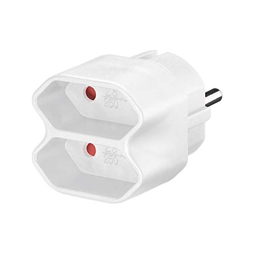 Goobay 51000 Steckdosenadapter auf 2-fach Euro-Buchse, Doppelstecker, Multistecker, Mehrfachstecker, weiß von goobay