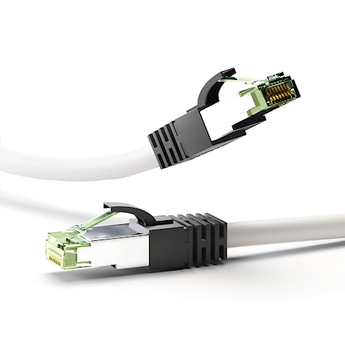 Goobay 55130 RJ45 Patchkabel mit CAT 8.1 S/FTP Rohkabel / Gaming PS5 Playstation 5 2.000 MHz / OFC Lan Kabel 15 Meter / Netzwerkkabel LSZH / Weiß / LAN Kabel 15m Goobay 55130 RJ45 Patchkabel mit CAT 8.1 S/FTP Rohkabel / Gaming PS5 Playstation 5 2.000 MHz / OFC Lan Kabel 15 Meter / Netzwerkkabel LSZH / Weiß / LAN Kabel 15m von goobay