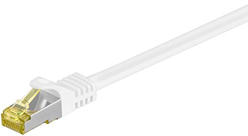 Goobay 91093 RJ45 Patchkabel CAT 6A S/FTP (PiMF) mit CAT 7 Rohkabel / 500 MHz Netzwerkkabel / Internetkabel RJ 45 Stecker / LAN Kabel Weiß 2m von goobay