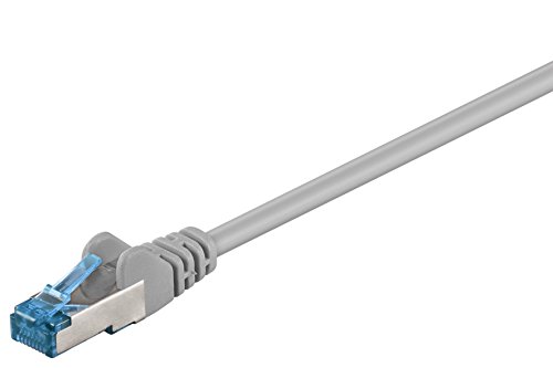 Goobay 92686 CAT 6a PatchKabel, EthernetKabel, doppelt geschirmt, S-FTP bis 10000 Mbits, 500 Mhz, halogenfrei Kupfer Kabel, RJ-45 Stecker, vergoldete Kontakte, 1,5m, Grau von goobay