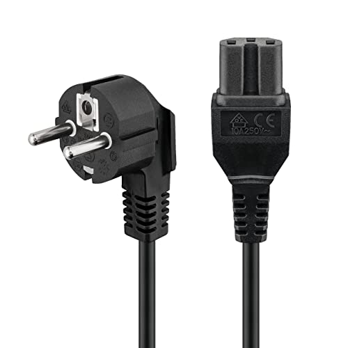 Goobay 93277 Warmgerätekabel mit C15 Buchse Netzkabel für Wärmeplatte / Stromkabel 3 polig / CEE Kabel Heißgerätestecker Warmgerätestecker Schwarz 2m von goobay