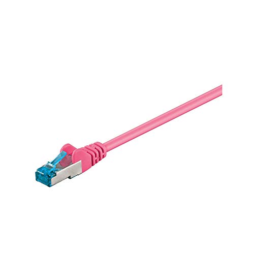 Goobay 93817 RJ45 Patchkabel CAT 6A S/FTP PiMF / 500 MHz Netzwerkkabel / Kupfer Internetkabel halogenfrei / RJ 45 Stecker / LAN Kabel / Magenta / 5m von goobay