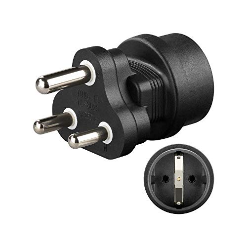 Goobay 95412 Reiseadapter für Südafrika / Reisestecker Steckdose / Schutzkontaktbuchse auf Südafrika Stecker (Typ M) / Travel Adapter / Netzadapter / Schwarz von goobay