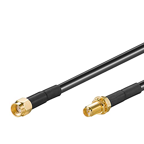 Goobay 51676 WLAN Antennenverlängerungskabel, RP SMA Stecker auf RP SMA Buchse, schwarz / vergoldet, 2m Goobay 51676 WLAN Antennenverlängerungskabel, RP SMA Stecker auf RP SMA Buchse, schwarz / vergoldet, 2m von goobay