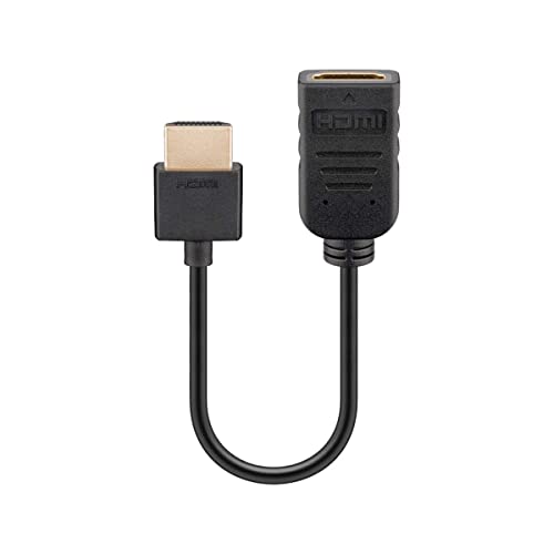 goobay 49979 HDMI Flex Adapter, kurzes Verlängerungskabel Stecker > Buchse zur Verlängerung & Anschluß von FireTV Stick, Chromecast, Roku, 0,20m von goobay