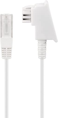 goobay 60664 Routerkabel, Telefonkabel, Anschlusskabel für DSL/ADSL/VDSL, TAE-F Stecker auf RJ45 Stecker (8P2C), weiß, 0,5 Meter von goobay