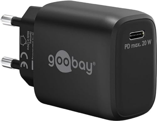 goobay 65405 USB-C PD (Power Delivery) Schnellladegerät 20W mit GaN - Technologie, Ladegerät/Netzteil/Charger für USB Typ C Geräte/iPhone/iPad/Samsung Galaxy, Schwarz von goobay