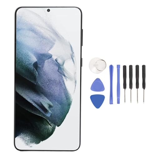 goodstumbler Telefon-Ersatzbildschirm für Galaxy S21 Plus 5G, 6,7-Zoll-LCD-Touch-Digitizer-Display-Baugruppe mit Fingerabdruck-Rahmen-Werkzeugsatz, Einfache Reparatur (Schwarz) von goodstumbler