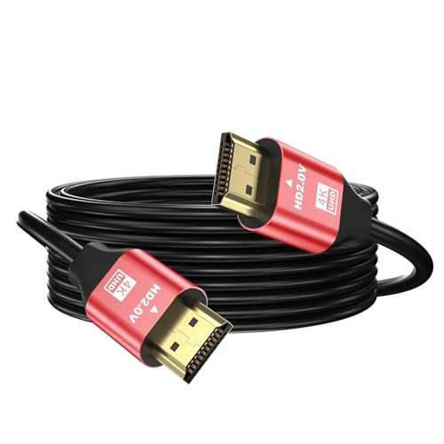 grofyllaa 4K Hdmi Kabel 7M, High Speed Hdmi 2.0 Kabel 4K@60Hz 2K@120Hz, vergoldeter Stecker 3D ARC HDCP 2.2 &2.3 für HDTV/Blu Ray Wiedergabe/Projektoren/Laptops/PS4/PS5(Rot) von grofyllaa