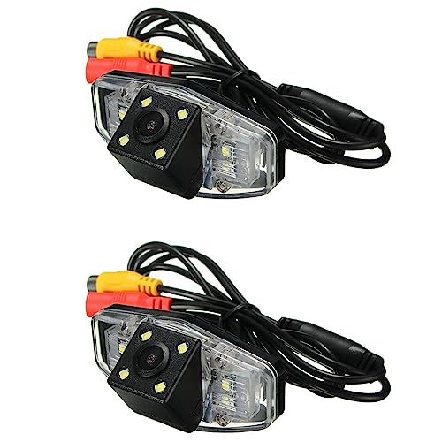 grounds 2X Auto Auto Rückfahrkamera Heck Ansicht Rückwärts Einparken Rückfahrkamera mit 4 LED Licht für Accord EK Pilot Fit Jazz 1998-2013 von grounds