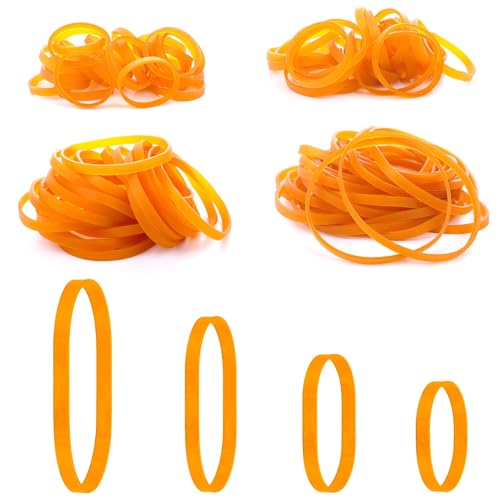 100 Stück Gummibänder Gelb Gummis Gummiringe Naturkautschuk Elastische Breite Dicke UV-Hitze-Kältebeständige Gummibänder Gummiband Haushaltsgummi für Camping Survival Robuste Bürobedarf-2,5/4/6/7cm von guangyuan