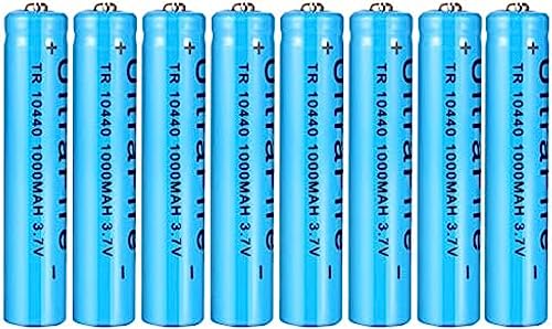 gudongping 10440,1000 mAh 3,7 V Li-Ion mit Oberseite für S-Taschenlampen, 8 Stück von gudongping