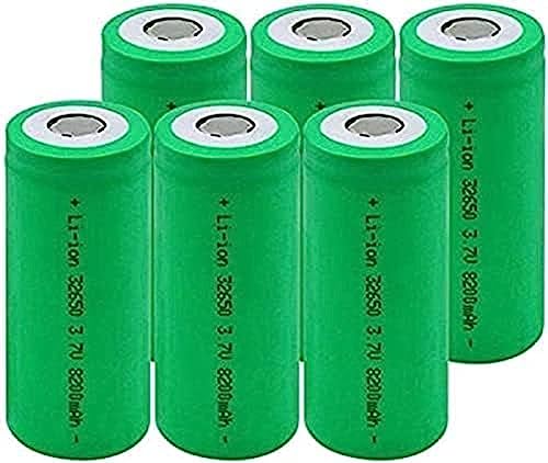 gudongping AA-Lithium-Batterien, 3,7 V, 8200 mAh, 32650, Lithium-Akku, Hochentladung, Hochstrom, wiederaufladbar, für Notfall-Taschenlampe, 6 Stück von gudongping