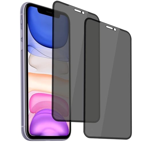 h24z 3D Privacy Displayschutzfolie für iPhone 11 Pro – kratzfest und galvanisiertes Fingerabdrucköl – 2 Stück von h24z