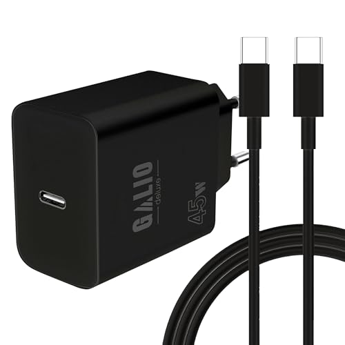 h24z Schwarzes 45-W-Ladegerät mit USB-C-Anschluss zum ultraschnellen und effizienten Laden aller Ihrer Geräte. (Typ-C to Typ-C 2 Meter) von h24z