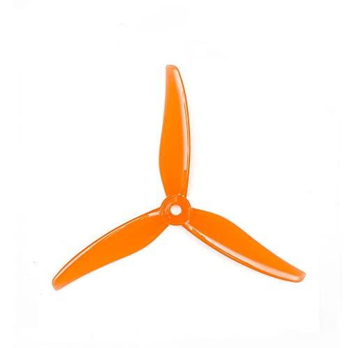 hJNGdU 51466 V2 5 Zoll 3 Tri-Propeller CW CCW kompatibel mit bürstenlosem Motor Kompatibel mit Renndrohnen 24 Stück 12 Paare(12 Pair Tiger ORANGE) von hJNGdU