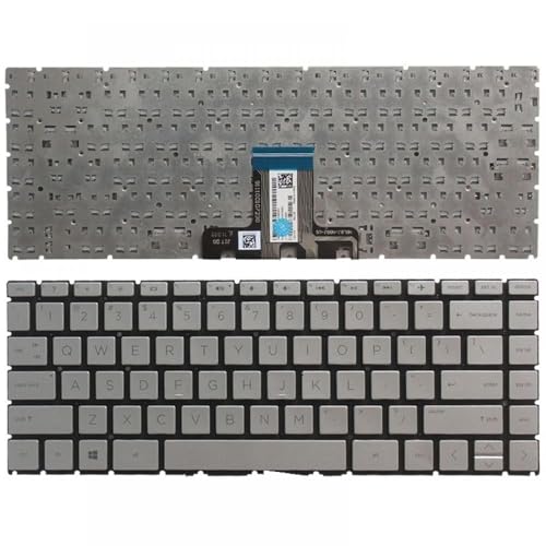 hJNGdU UK US Latin LA Tastatur kompatibel mit X360 14-CK 14-CD 14M-CD 14-CE 14-DQ TPN-Q221 14-DG TPN-Q207 TPN-I131 TPN-W131(Silver US NO Backlit) von hJNGdU