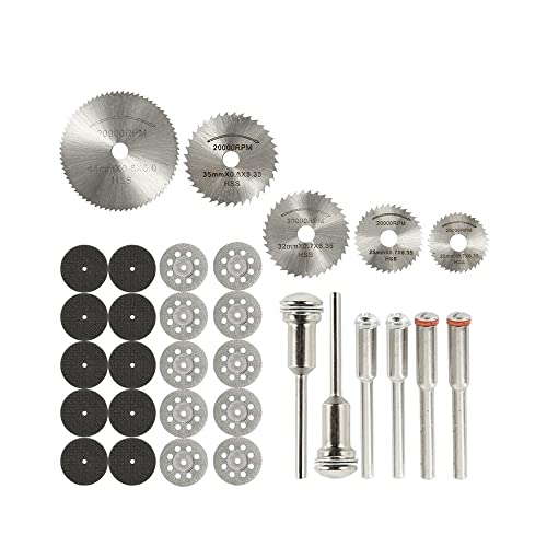 hJNGdU Zubehör-Set kompatibel mit Schneidwerkzeugen, kompatibel mit Metallen, 32 Stück, kompatibel mit Dremel 31, 30 Stück, Kreissäge, Schleifscheibe, Trennscheibe (31 Stück) von hJNGdU