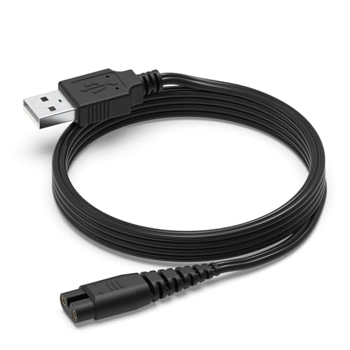 Hafiuege 5W USB A ladegerät Kabel für Hatteker Rasierer, 1.5M Ladekabel kompatibel mit RFC-588 RFC-598 RFC-690 RFC-692 RFC-696 RSCX-9598 RSCX-7568, für Beard Trimmer, Epilierer, Bartschneider von hafiuege