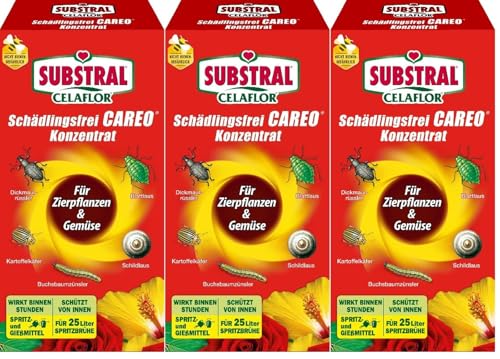 3 X 250 ml Schädlingsfrei Careo Konzentrat für Zierpflanzen & Gemüse von hagebauSPN